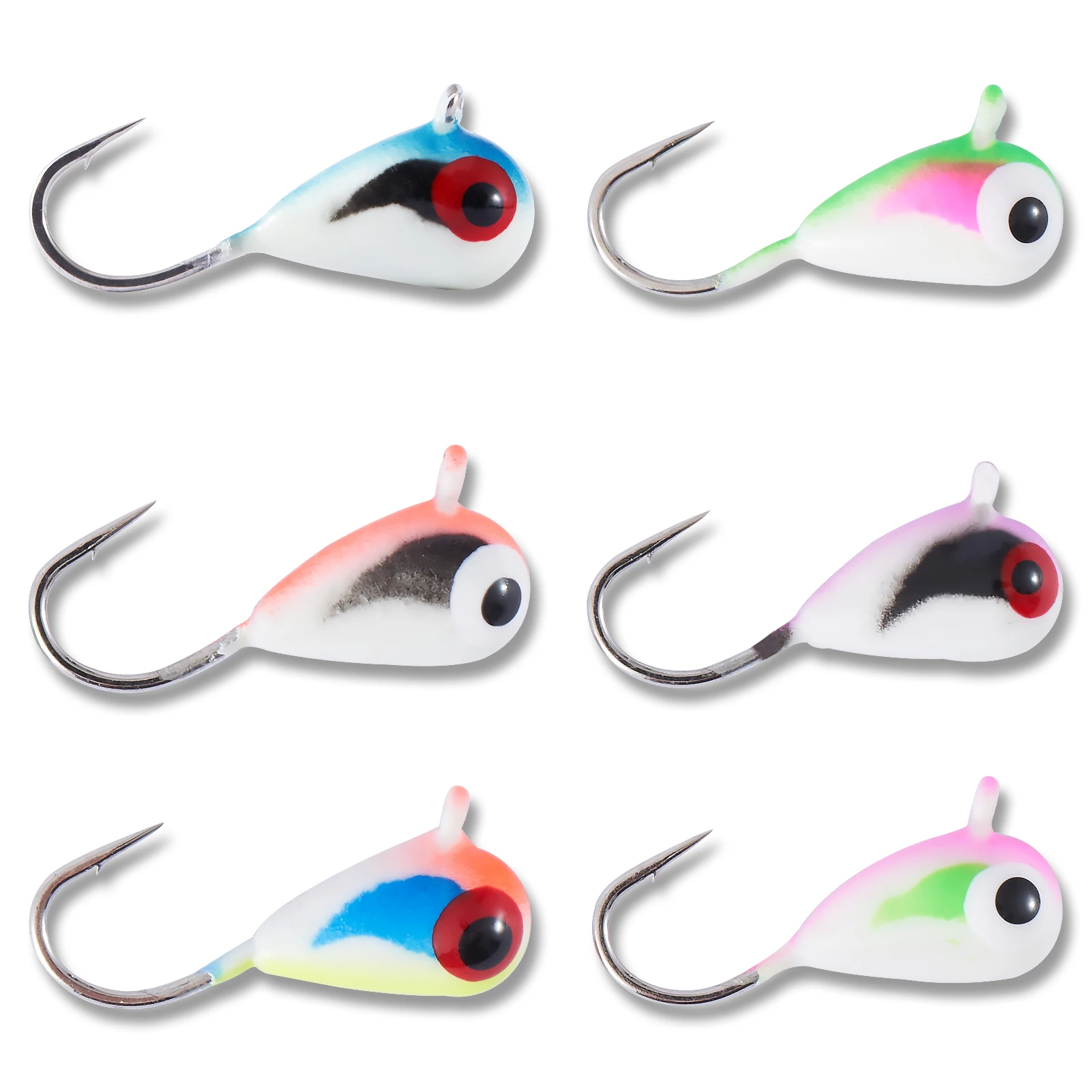  UV Glow Tungsten Ice Fishing Jigs 5-Pack Crappie