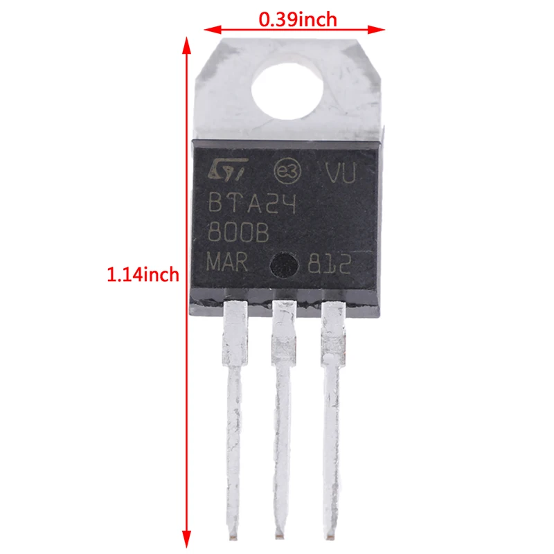 10 Pcs BTA24-800B BTA24 TRIAC 24A/800V TO-220