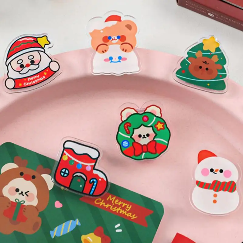 

Цветной зажим, школьные канцелярские товары, Рождественские Цветные Акриловые зажимы для студентов, офиса, зажимы для заказа, офисные принадлежности, прозрачные зажимы для закусок