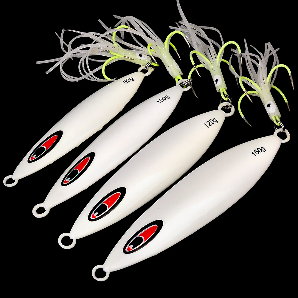 Proberos schnell sinkender Köder zum Tiefsee-Nachtangeln, leuchtender Metall-Jig-Angelköder, 80 g/100 g/120 g/150 g/200 g/250 g/300 g – Detail 9
