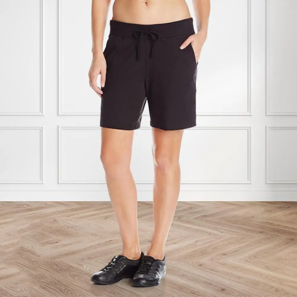 

Women Shorts Stylish Women's Summer Shorts with Drawstring Waist Side Pockets Slim Fit for Yoga Jogging Gym Anti-exposure Sport