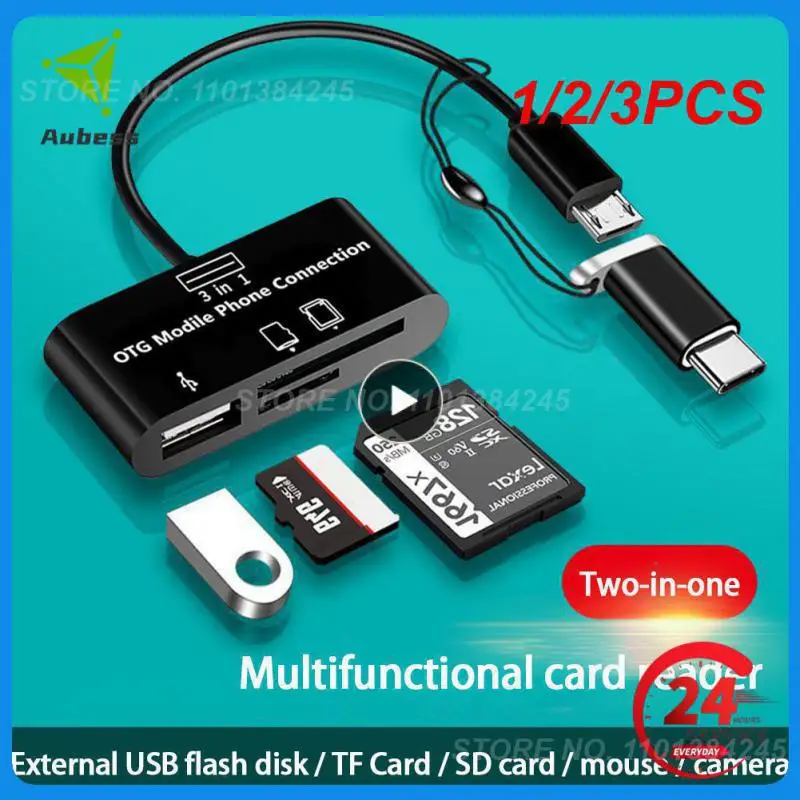 

1/2/3 шт. в 1, флэш-накопитель USB Type C OTG, кардридер для ПК, ноутбуков, аксессуары, устройство для чтения SD-карт