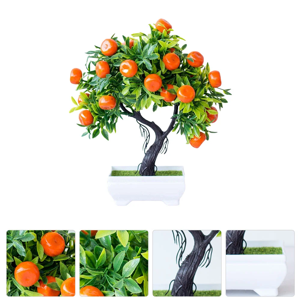 

Artificial Orange Tree Simulation Citrus Bonsai Lifelike Tangerine Kitchen Decoration