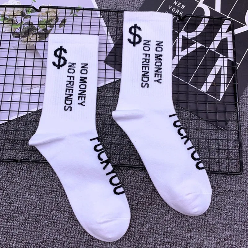 3 Pairs Hip Hop Socks Mens High Quality Cotton Socks Streetwear Casual Skateboard Sock  Unisex Harajuku Harajuku Skate Long Sock