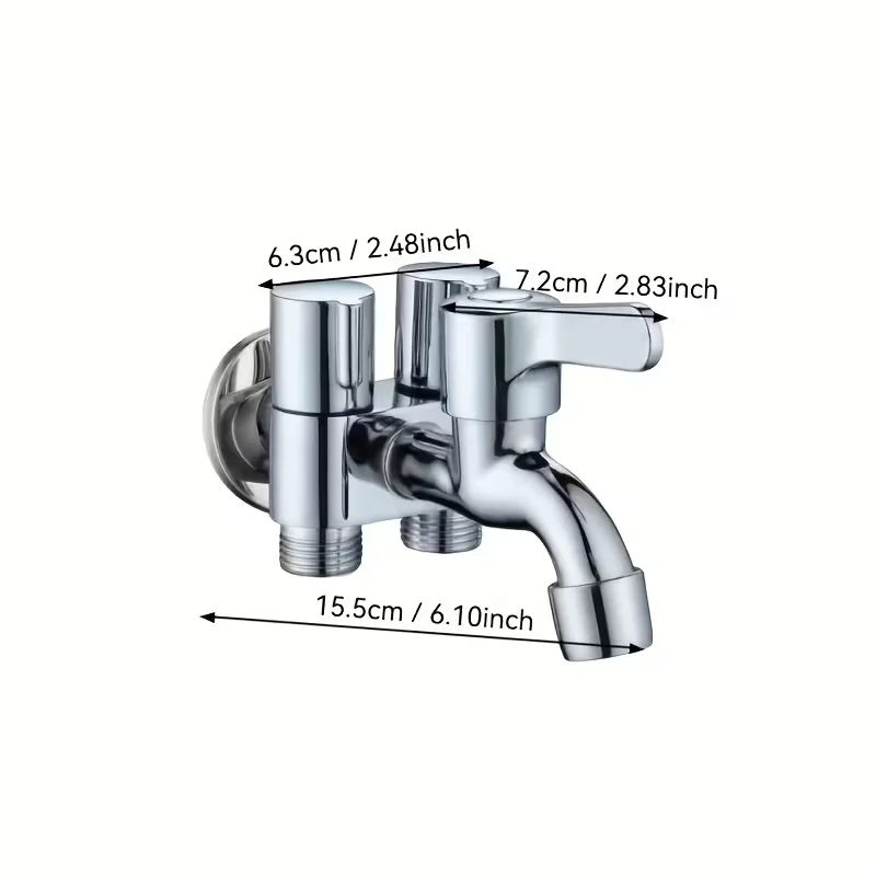 Multifunction Three Tap Faucet Dual Control Double Outlet Angle Valve Flushing Spray Three Way Water Tap Easy To Install
