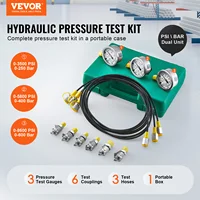 VEVOR Hydraulic Pressure Test Kit 250/400/600bar 3Gauges 6 Test Couplings 3 Test Hoses Excavator Hydraulic Test Gauge Set 
TKS-2 2