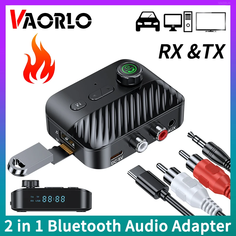 

2 в 1 Bluetooth аудио приемник передатчик 3,5 мм AUX RCA TF/USB u-диск Hifi стерео музыка беспроводной адаптер с микрофоном светодиодный дисплеем