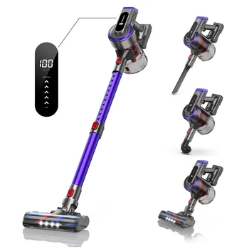 BUTURE 강력한 무선 진공 청소기, 400W, 33000Pa, 무선 핸드헬드, 터치 스크린, 가전 제품, 55 분 런타임