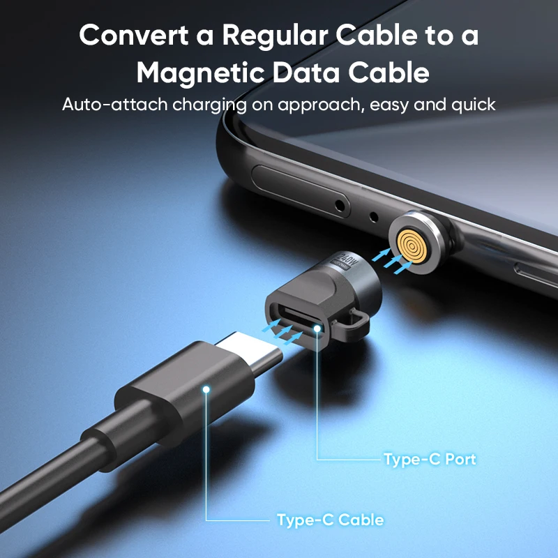 High-Power 240W USB-C Magnetic Fast Charging Adapter with 360° Rotation