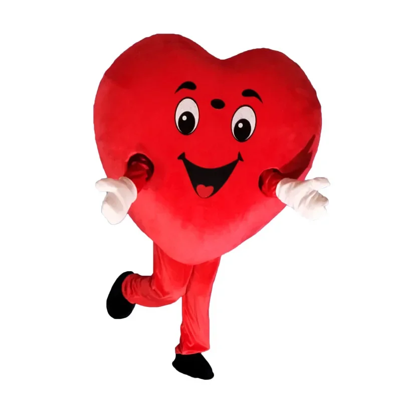 

Red Love Heart Mascot Cartoon Doll Cosplay Costume For Adult Christmas Halloween Birthday Party Easter Carnival