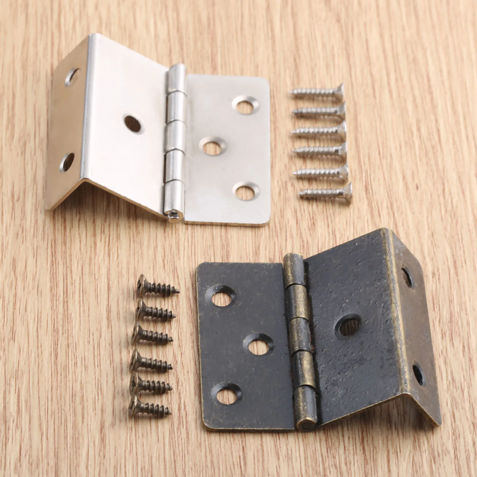 2Pcs Decorative Box Hing Screw Three Folding Hinge Hardware For Door/Cabinet/Furniture/Vintage Jewelry Chest Bronze/silver furniture hinge wooden box hinge cabinet door hinges cabinet hinges bronze butterfly hinges