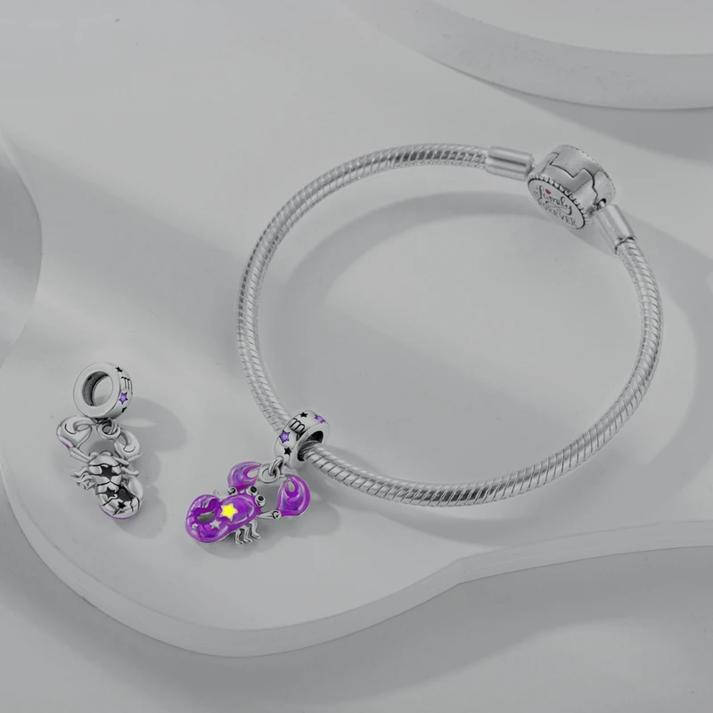 Charms-Anhänger aus 925er-Sterlingsilber mit Leo-Waage, zwölf Sternbildern, im Dunkeln leuchtend, passend für Qikaola-Original-Armbänder, DIY-Schmuck – Detail 6