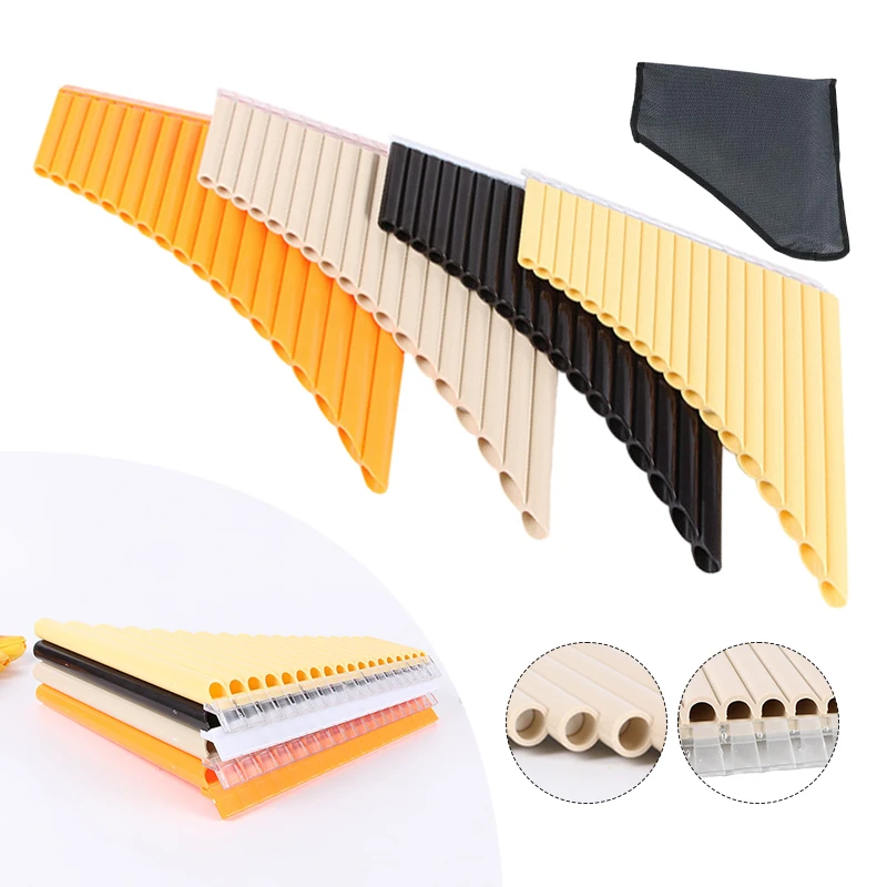 16/18 Pipes Pan Flute C Key Panpipes with Mouthpiece Wind Instrument Beginners School Instrument Pan Flute Teaching Performance