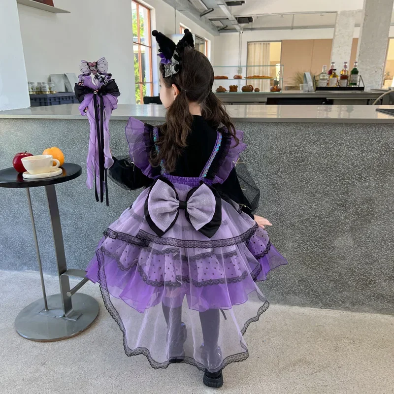 クロミデザイン ゴスロリドレス クロミ コスプレ衣装 ドレス セット 子供 子供用 紫 ロリータ
