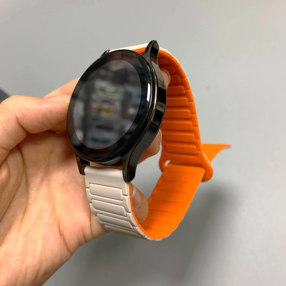 Enhanced Silicone Strap Magnetic Loop Band - Sporty Wristband Bracelet, Universal Fit 20mm/22mm