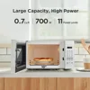 COMFEE' EM720CPL-PM Countertop Microwave Oven with Sound On/Off, ECO Mode and Easy One-Touch Buttons, 0.7 Cu Ft/700W Pearl White 3