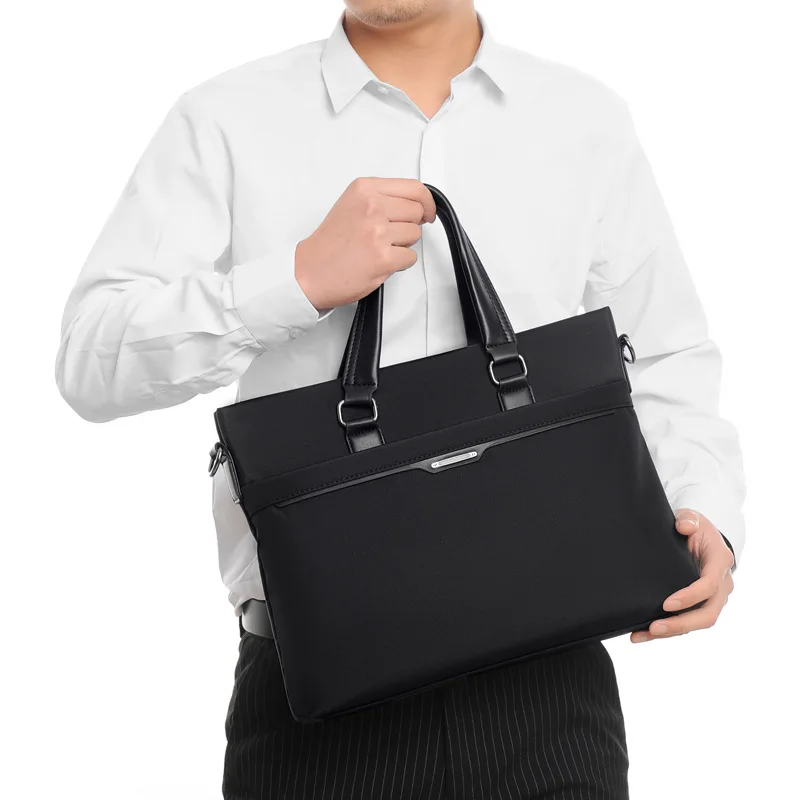 New Business Men's Executive Briefcase Fashion Zipper Handbag Office Man Laptop Bag Large Capacity Male Shoulder Messenger Bag