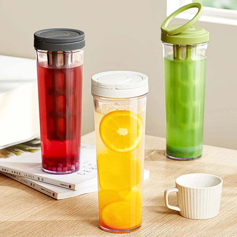 

1L Large Capacity Refrigerator Kettle Coffee Extraction Cup Fruit Teas Cold Water Cup Outdoor Cold Brewed Bottle with Filter