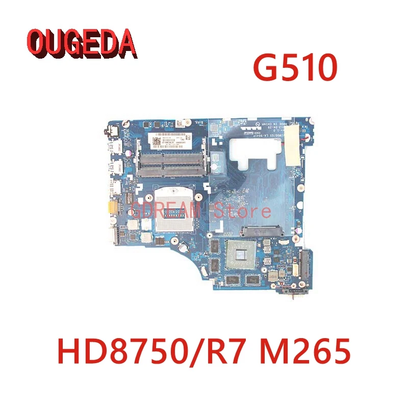 

Материнская плата для ноутбука Lenovo Ideapad G510, DDR3L HD8750/R7 M265