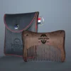 Gracemen Mini Pocket Beard Comb with Leather Case Handmade Premium Natural Dark Sandalwood Comb For Hair Beard Mustache 1