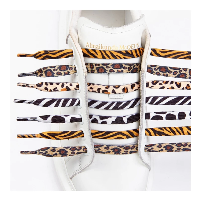 LeopardprintShoelacesPrintingAnimalPatternFlatShoeLacesForSneakersCanvasShoes