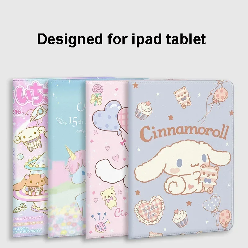 Sanrio Cinnamoroll Kawaii pu Estética Capa para Ipad Capa para Pro 2023 2023 11 Mini 10.2 2023 9.7 Air 10.5 10.9