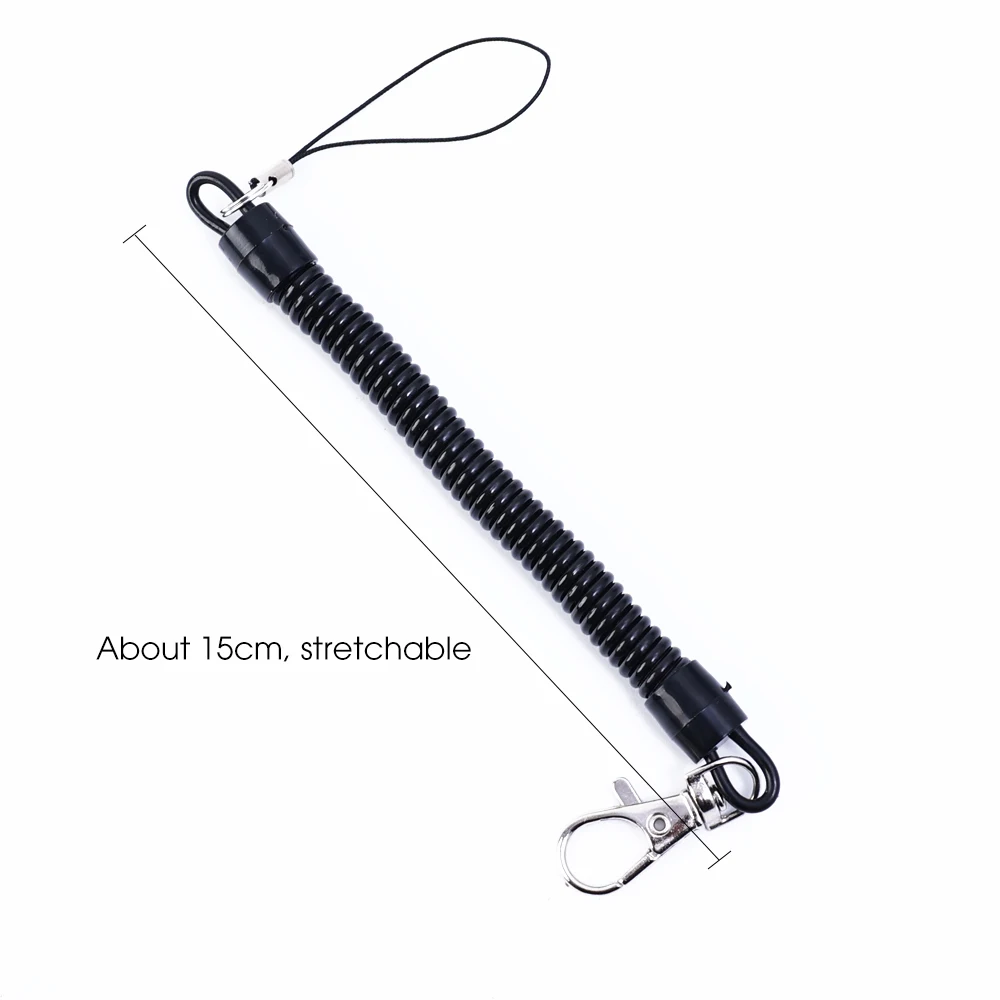 Telescopic Anti-theft Spring Lanyard Gasket Phone Safety Tether with Card Universal Phone Charm String Smartphone Straps