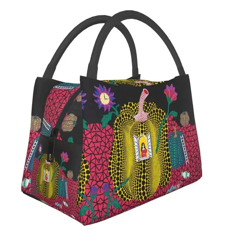 

Yayoi Kusama Abstract Painting Lunch Boxes Women Leakproof Cooler Thermal Food Insulated Lunch Bag Travel Work Pinic Container