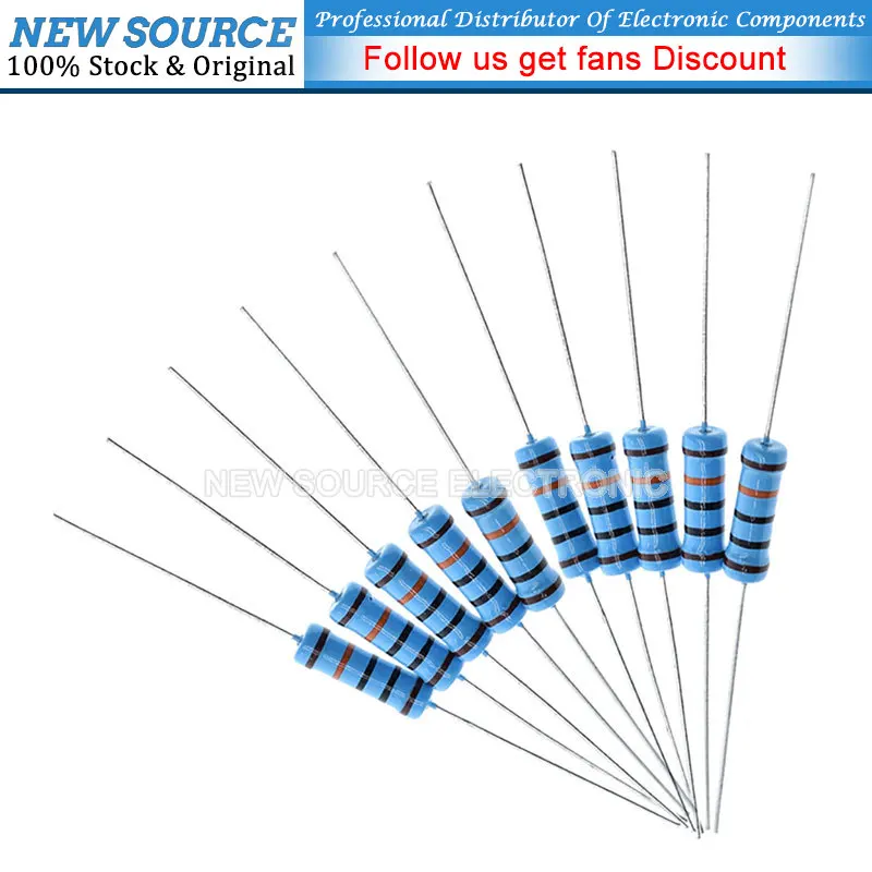Metal Film Resistors 2W 1% 0R-2.2M 2.2R 10R 100 120 150 220 270 330 390 470 1K 2.2K 4.7K 10K 15K 22K 47K 100K 470K 1M Ohm 20pcs metal film resistor metal film resistors
