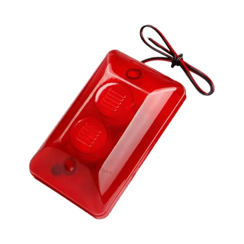 높은 데시벨 15W 보안 사이렌 120dB 알람 스트로브 라이트 벽 장착 와이어 도구 3xue