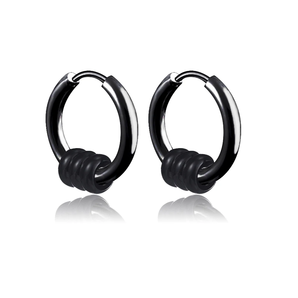 Rock Punk Edelstahl Schwarz Baumeln Anhänger Punk Minimalistischen Hängenden Frau Tropfen Ohrring für Mann Piercing Ohr Schmuck Neue In – Detail 10