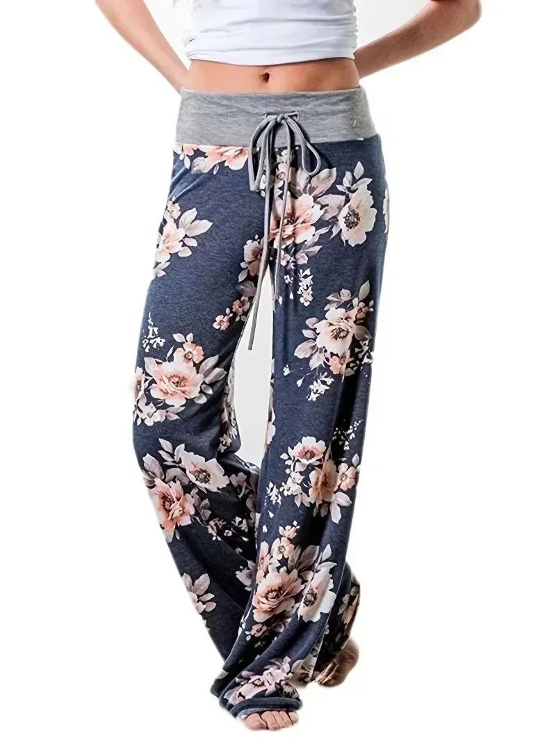 Plus Size Wide-Leg Drawstring Lounge Pants