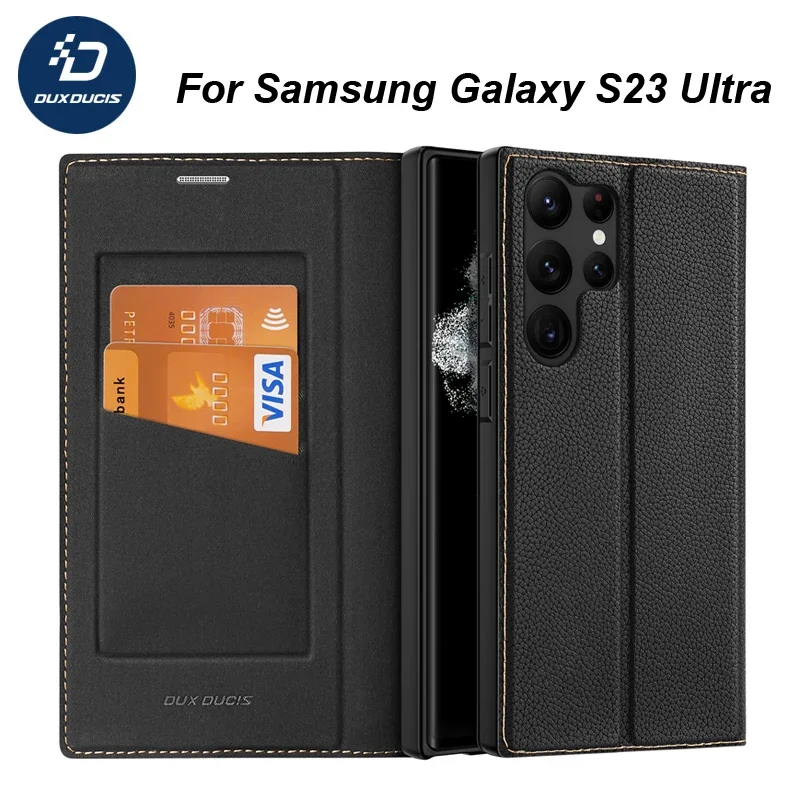 

For Samsung Galaxy S23 Ultra Case Skin X2 Series Magnetic Folio Leather Flip Wallet Cover with Card Slot For S23 Plus DUX DUCIS