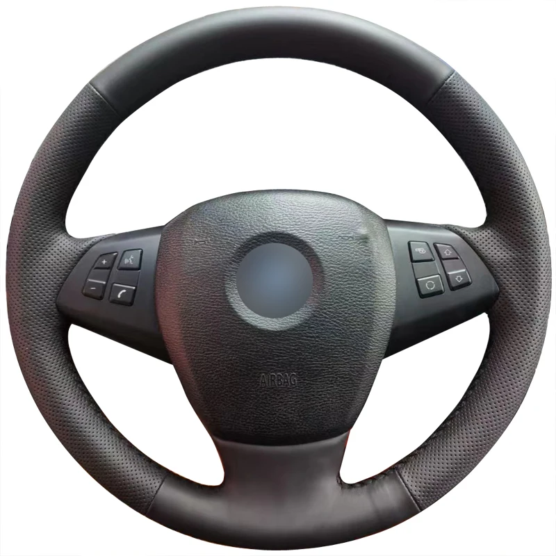 

Braiding Car Steering Cover Anti-Slip Leather for 2010 BMW X5 Hand Sewing Interior Accessories