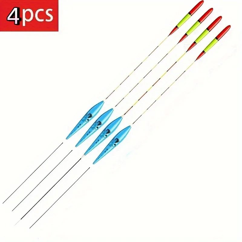Flotteurs nano dérive 4 pièces avec tube stockage bleu et rouge, pour pêche eau douce et eau salée