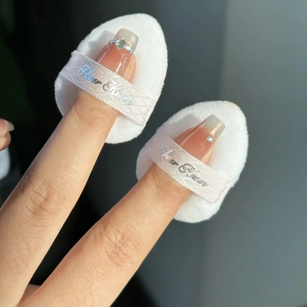 Flower Knows Mini Finger Powder Puff  For Eye & Corner Super Soft Sponge Cotton Blender Foundation Mix 2 Pc/Pack Makeup 4