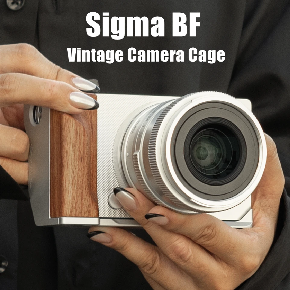 TA-T85 Mounting Baseplate With Wooden Grip for Sigma BF Vintage Full Camera Cage