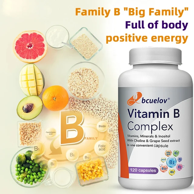 1601-dc831a.jpg Vitamin B Complex with Folic Acid, Supports Healthy Energy Metabolism, Immunity, Heart Health, 120 Capsules