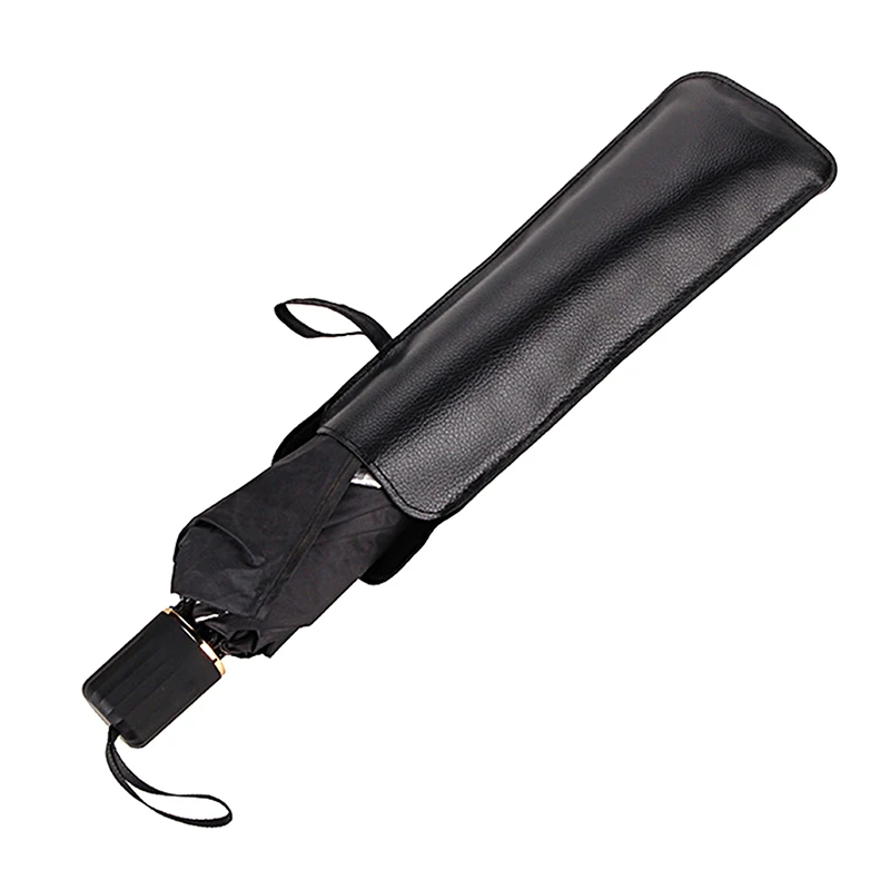 Black PU Leather Umbrella Cover Case Portable Waterproof Umbrella Storage Pocket Water Absorbent Bag Ultrafine