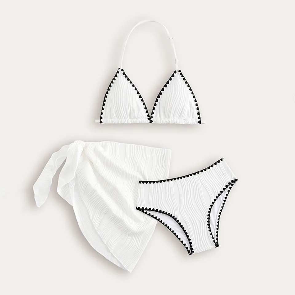 Girls Cutout Bikini Set Stylish Swimsuit for Teens