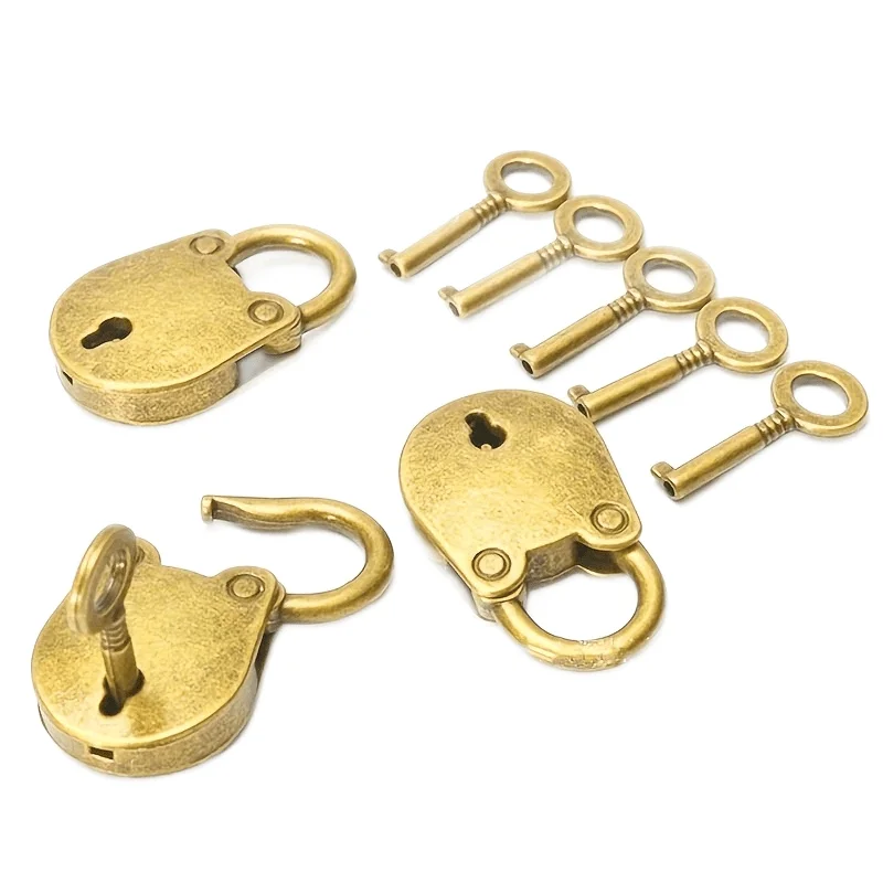 Mini Padlock Old Vintage Metal Lock and Key