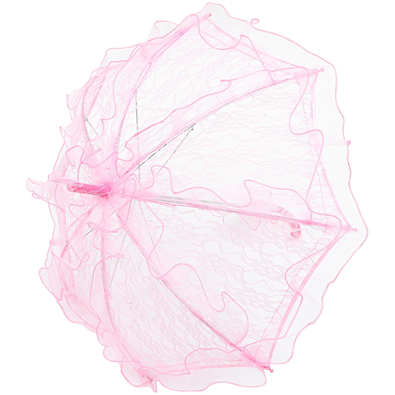 

Stylish Western Style Umbrella Lace Fleur Parasol Decoration Wedding Bride Umbrella - Size Small (Pink)