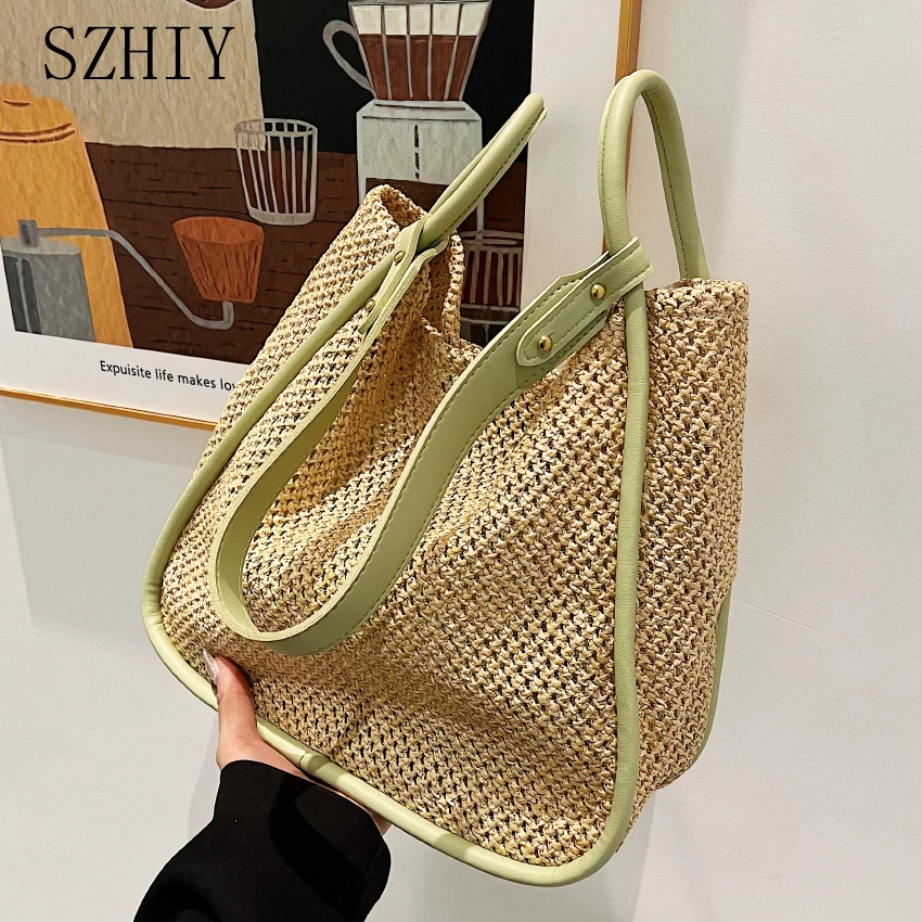 Summer Large Capacity Women Chain Bag Handbags For Female Fashion Shoulder  Beach Luxury Designer Tote Ladies Hand Bags Canvas