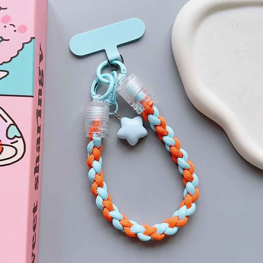 Universal Geflochtene Handy Lanyard Strap Cartoon Stern Hängende Kette Ring Schnur mit Patch Handgelenk Strap Handy Abnehmbare – Detail 12