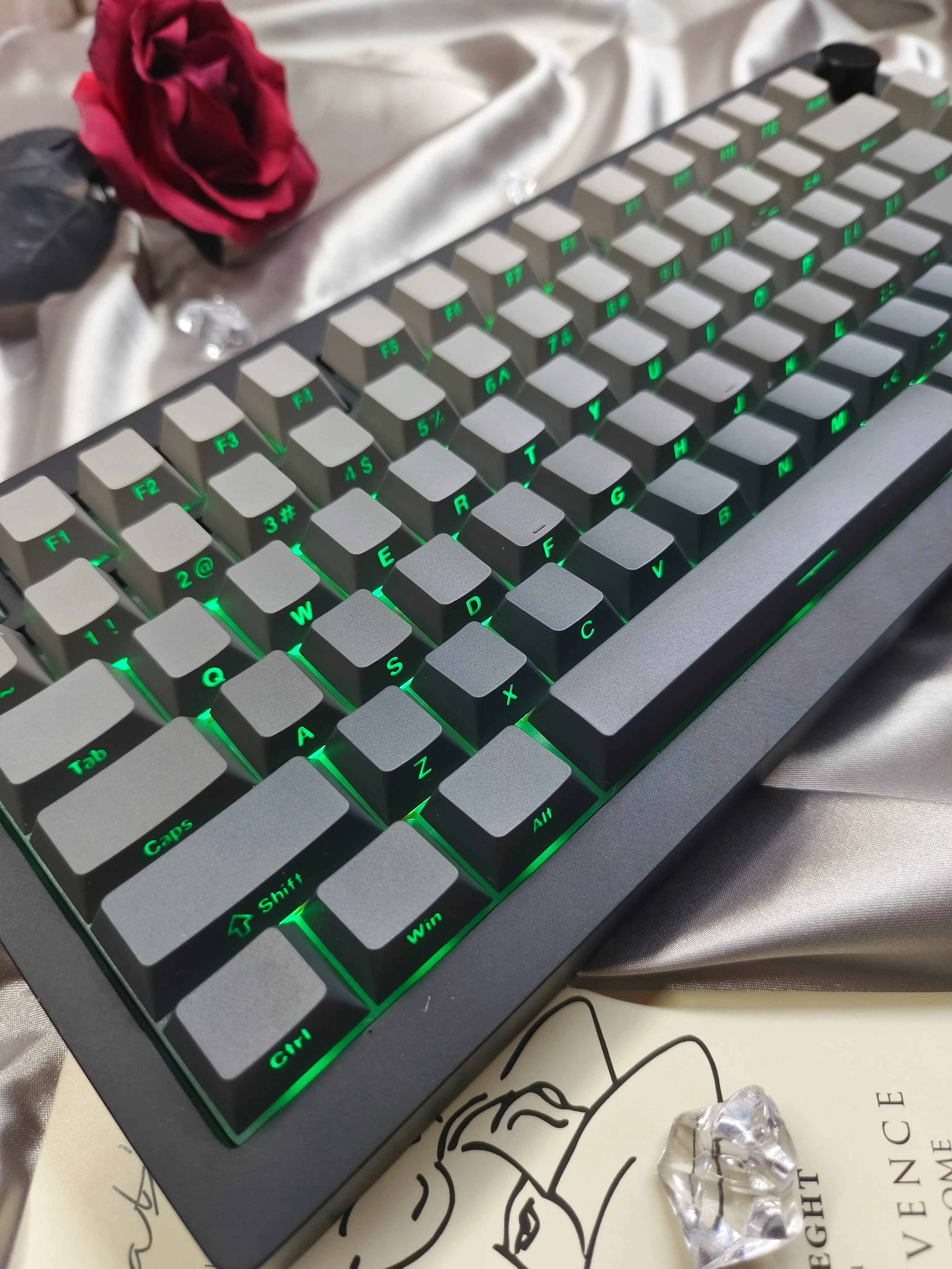 

OEM профиль боковая печать PBT колпачки для клавиш темно-серого цвета двойная подсветка RGB колпачки для клавиш 135 ключ для Cherry Gateron MX переключатели клавиатуры