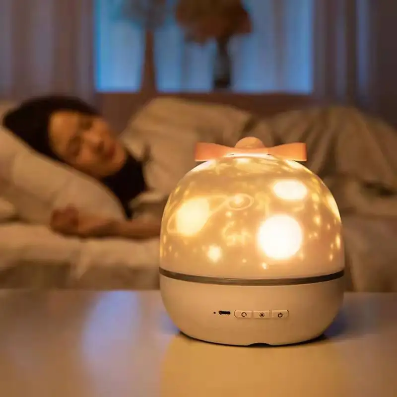 Вращающийся светодиодный ночник Звездный проектор музыкальный плеер с Bluetooth