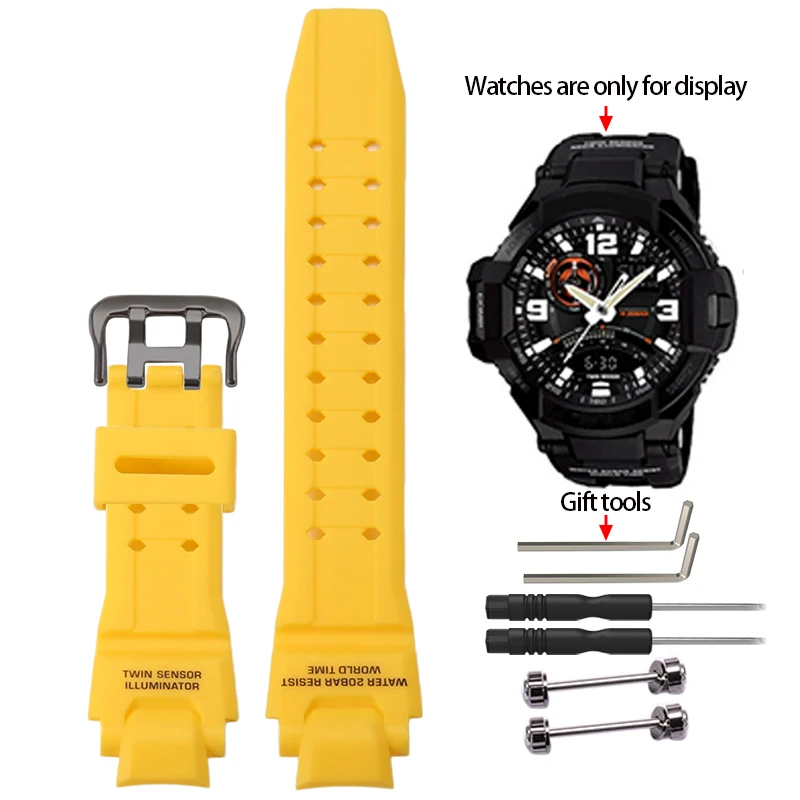 Waterproof Resin Strap with Metal Loop for Men's Sports Watch - Includes Installation Tools