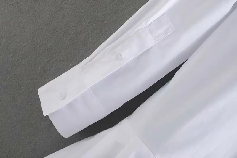 2020 New women solid color hem pleated white mini dress elegant long sleeve chic vestidos business women clothing dresses DS3532