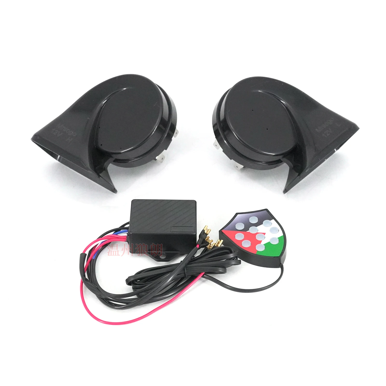 Car Horn Universal 12V 10 Sound Waterproof Auto Horn Electric Snail for Vehicles/Motorcycles with Ten Tone Control Box