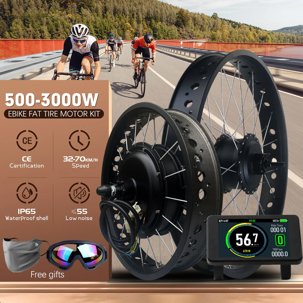 Kit Conversione Ebike Per Ruota Grassa – 48V 3000W/60V 4000W/72V 5000W, 20/24/26x4.0", Dropout 175/190mm, Con Controller Sabvoton